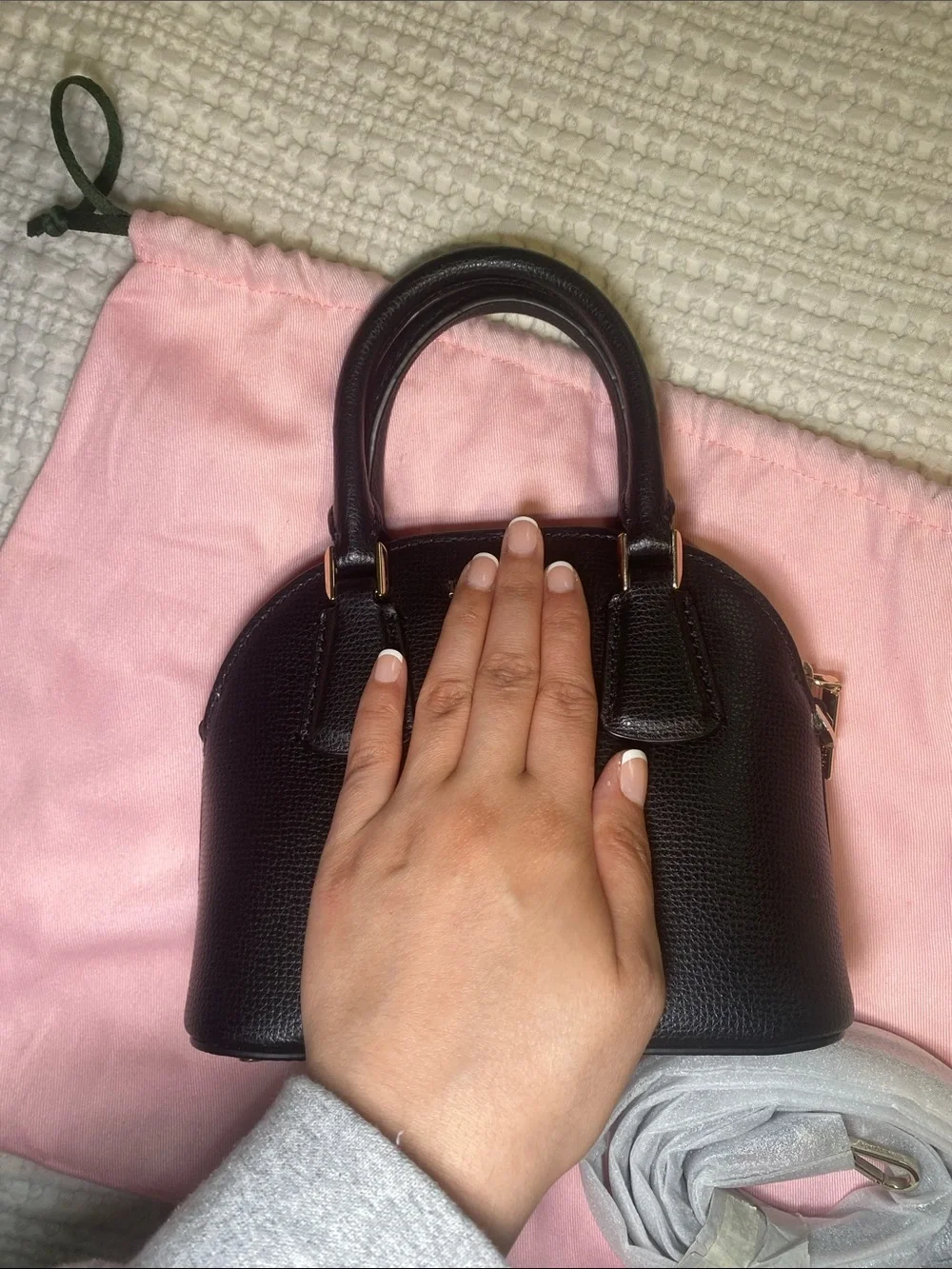 Like New Kate Spade Black Leather Mini Top Handle bag with Gold Hardware🖤✨